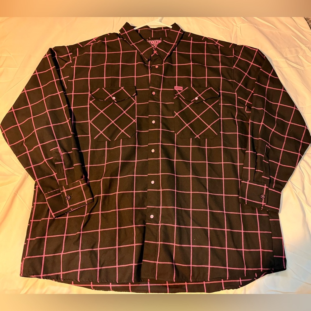 DIXXON Black and Pink Grid Pattern Shirt